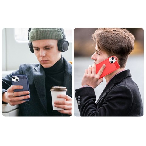 Etui elastyczny żelowy pokrowiec na tył plecki do iPhone 14 Plus Carbon Case - czarny