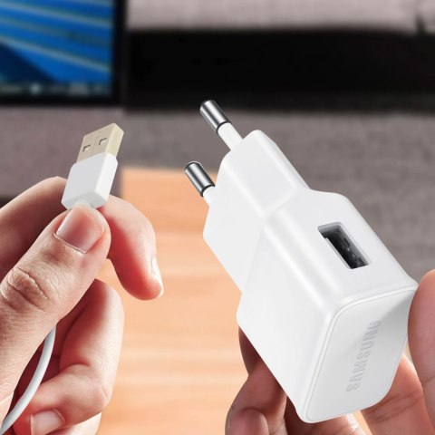Ładowarka sieciowa Samsung USB-A 15W z kablem USB-A - USB-C - biała