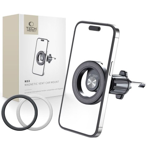 Uchwyt samochodowy do telefonu na kratkę nawiewu z MagSafe N53 - czarny