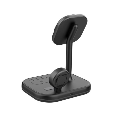 3w1 Ładowarka indukcyjna MagSafe ze stojakiem na smartfon Apple Watch AirPods - czarna