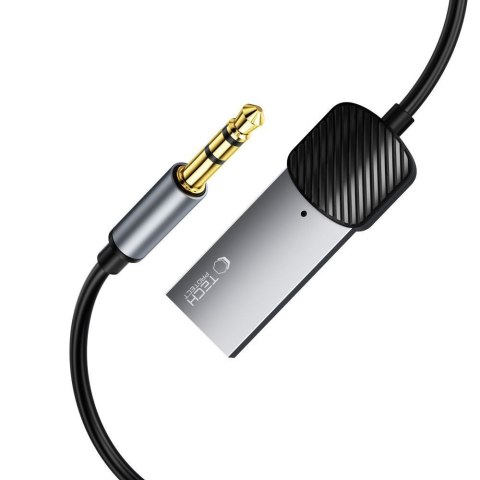 Adapter przejściówka audio AUX mini jack 3.5mm (męski) - Bluetooth - szary