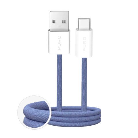 Kabel przewód USB-A - USB-C w oplocie Fabrik 2.0 10W 1.5 m - niebieski
