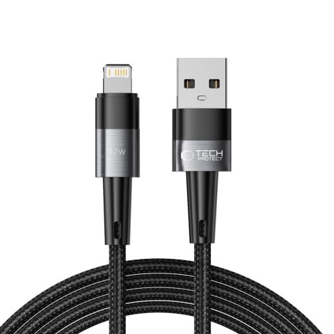 Kabel przewód USB-A - iPhone Lightning 12W 2.4A 2m - szary