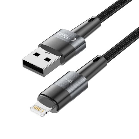 Kabel przewód USB-A - iPhone Lightning 12W 2.4A 2m - szary