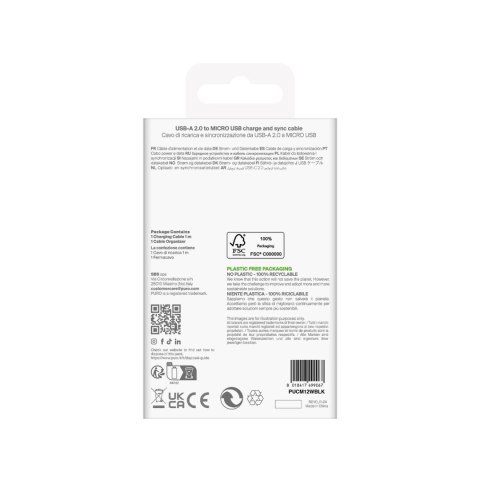 Kabel przewód USB-A - microUSB TPE 12W 1m - czarny