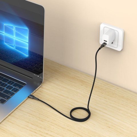 Kabel przewód USB-C PD 100W 5A 300 cm - szary