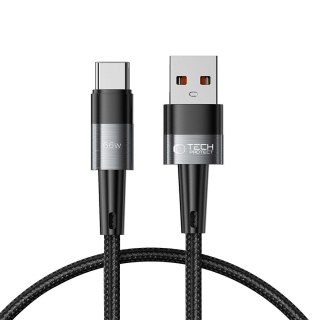 Kabel przewód USB-C - USB-A 66W 6A 0.25m - szary