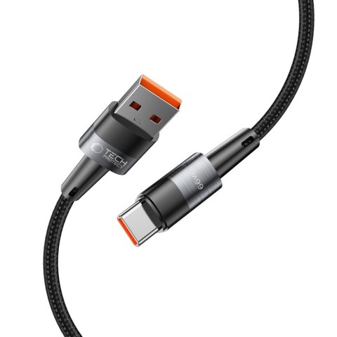 Kabel przewód USB-C - USB-A 66W 6A 0.25m - szary