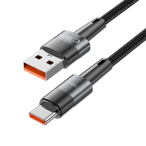 Kabel przewód USB-C - USB-A 66W 6A 0.25m - szary