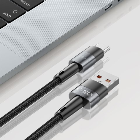 Kabel przewód USB-C - USB-A 66W 6A 0.25m - szary