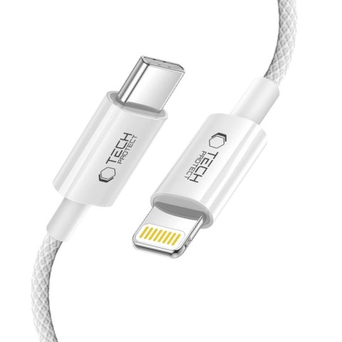 Kabel przewód USB-C - iPhone Lightning PD 27W 3A 100 cm - szary