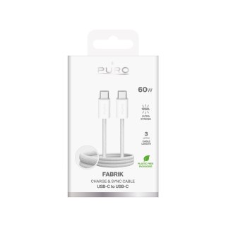 Kabel przewód USB-C w oplocie Fabrik 4 240W 1m - biały