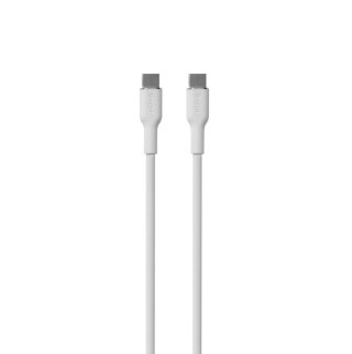 Kabel przewód silikonowy USB-C 60W 1.5m - biały