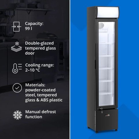 Lodówka chłodziarka barowa na napoje LED 99 l 2-10 C 150 W