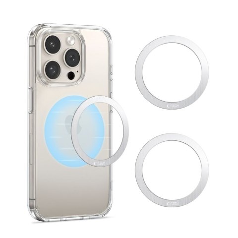 Pierścień blaszka magnetyczna MagSafe do etui smartfona - srebrny