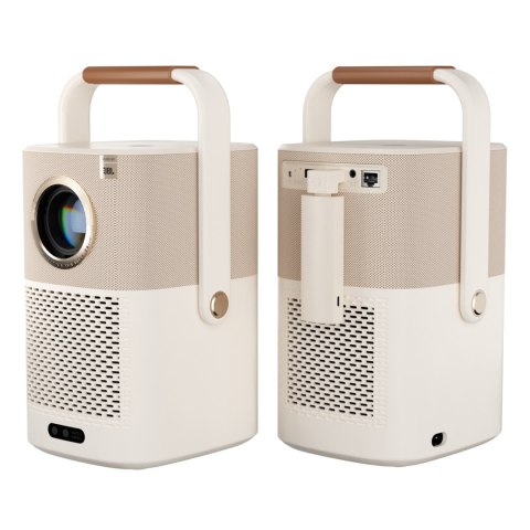 Projektor multimedialny bezprzewodowy FullHD 1080p LCD z głośnikami JBL WiFi BT T2 Plus - beżowy