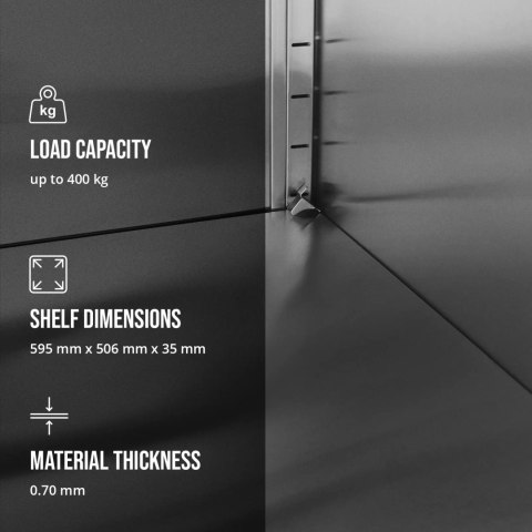 Szafa gastronomiczna na naczynia 3 półki STAL 60 x 60 x 180 cm