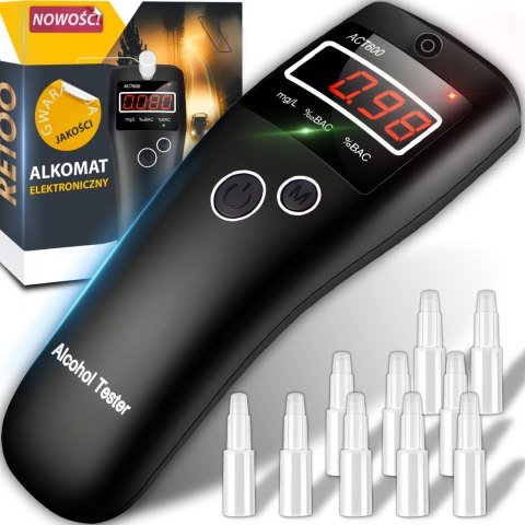 Alkomat półprzewodnikowy elektroniczny LCD 10 ustników