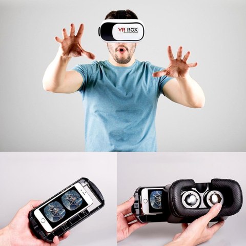 Gogle okulary VR 3D z kontrolerem BT do smartfona 3,5-6,3''