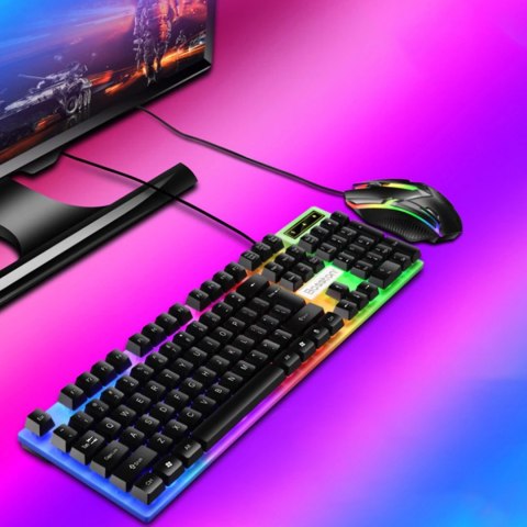 Klawiatura gamingowa podświetlana dla graczy membranowa LED