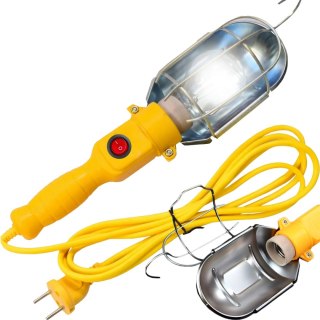 Lampa warsztatowa kanałowa z hakiem gwintem E27 kablem 10 m