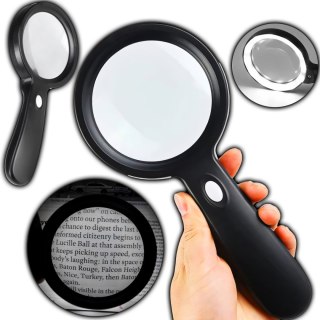 Lupa podświetlana do czytania powiększenie 10x 18 diod LED 85 mm