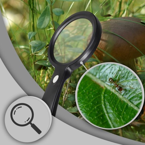 Lupa podświetlana do czytania powiększenie 10x 18 diod LED 85 mm