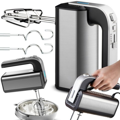 Mikser robot kuchenny ręczny 5 prędkości TURBO 300 W - srebrny