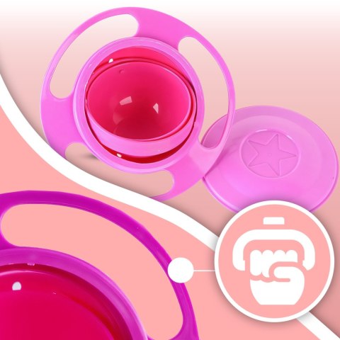 Miska miseczka niewysypka zapobiegająca wysypaniu dla dzieci z pokrywką - różowa