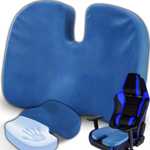 Poduszka podkładka ortopedyczna do siedzenia na krzesło fotel samochodowy XL - niebieska