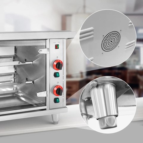 Rożen gazowy opiekacz do 10 kurczaków 2 szpikulce propan-butan 10 kW