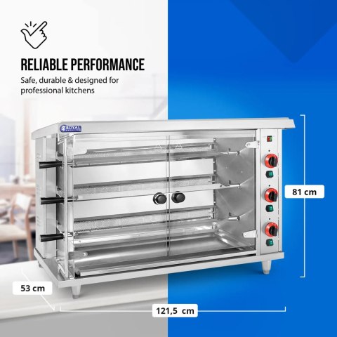 Rożen gazowy opiekacz do 15 kurczaków 3 szpikulce propan-butan 15 kW