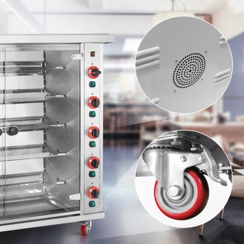 Rożen gazowy opiekacz do 25 kurczaków 5 szpikulców propan-butan 25 kW