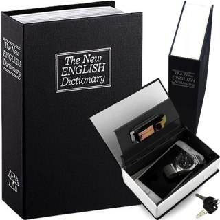 Sejf skrytka kasetka metalowa na kosztowności pieniądze w formie książki XXL