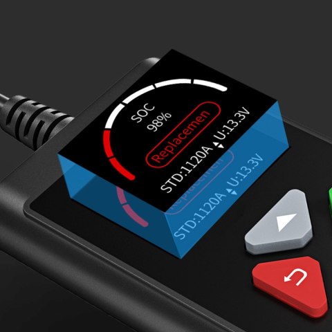 Tester diagnostyczny akumulatorów samochodowych 6/12 V 2-220 Ah