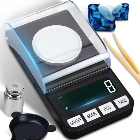 Waga jubilerska elektroniczna przenośna na baterie 0.001-20g / 0.001g