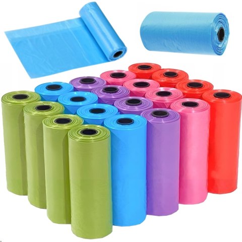 Worki woreczki na psie odchody BIO 10 rolek - mix kolorów