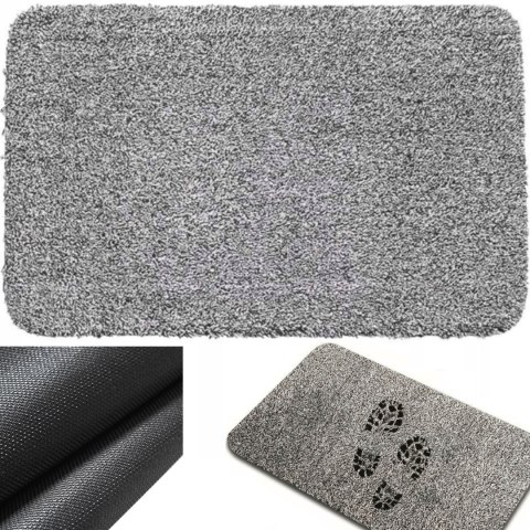 Wycieraczka do butów mata pod drzwi antypoślizgowa 70 x 46 cm - szara