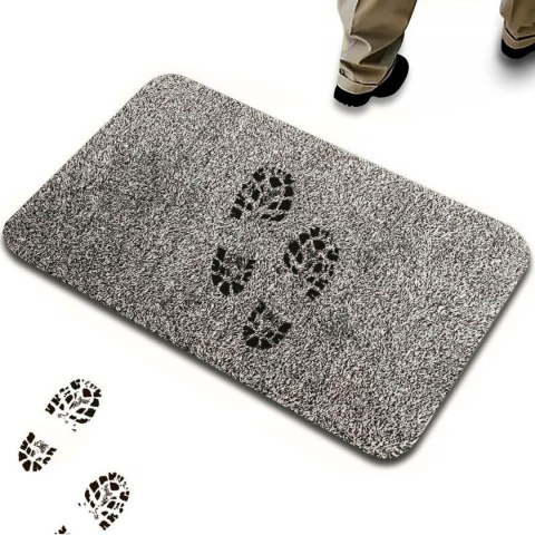 Wycieraczka do butów mata pod drzwi antypoślizgowa 70 x 46 cm - szara