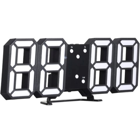 Zegar elektroniczny z budzikiem datą termometrem podświetlany