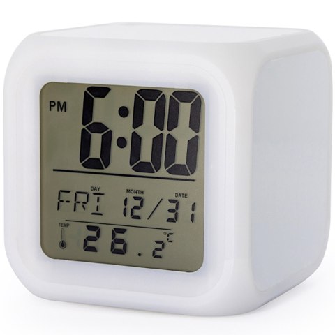 Zegarek z budzikiem termometrem świecący 7 kolorów