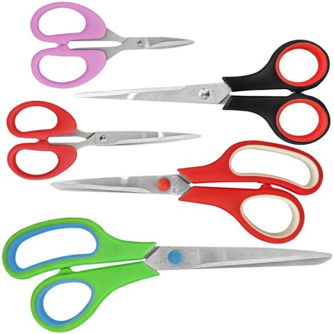 Zestaw nożyc szkolnych uniwersalnych - 5 szt.