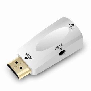 Adapter konwerter HDMI - VGA DSUB - biały