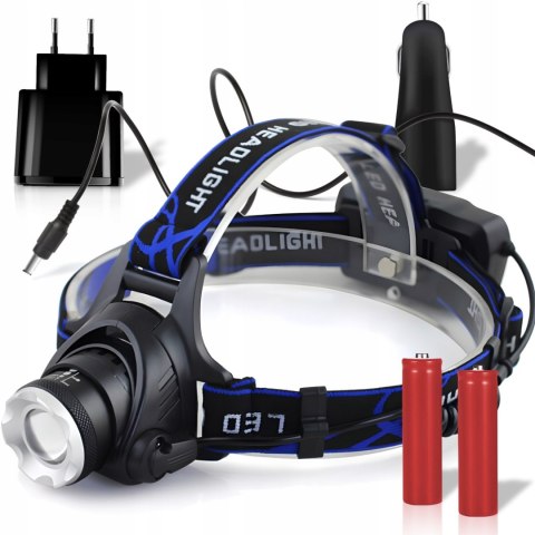 Latarka czołowa czołówka akumulatorowa 3 tryby LED