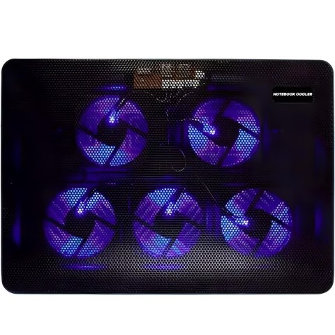 Podstawka chłodząca pod laptop z podświetleniem LED 5 wentylatorów 12-17''