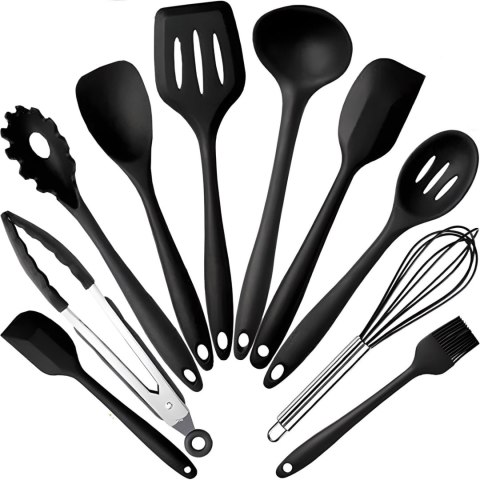 Przybory akcesoria kuchenne silikonowe łopatka szczypce chochla - 10 el.