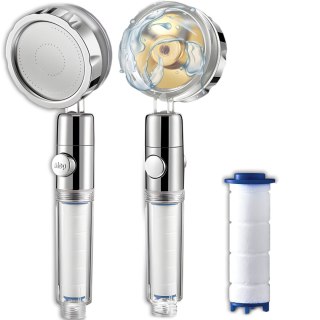 Słuchawka prysznicowa z turbiną filtrem oszczędzająca wodę START-STOP