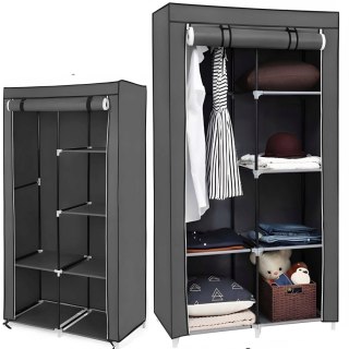 Szafa materiałowa tekstylna regał do garderoby 87 x 43 x 166 cm