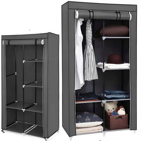 Szafa materiałowa tekstylna regał do garderoby 87 x 43 x 166 cm