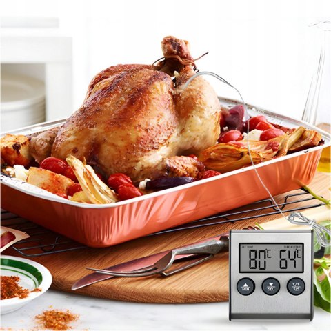 Termometr z sondą minutnikiem do wędzarni grilla 0-250 C